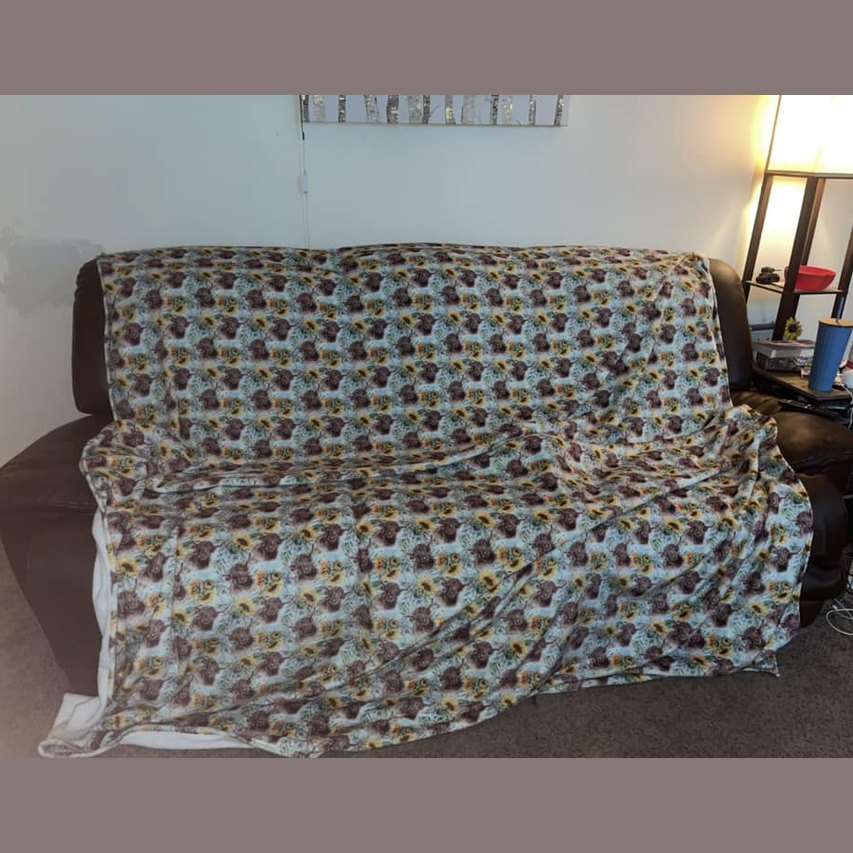 EMBROID BLACK FLORAL- GIANT SHAREABLE THROW BLANKET