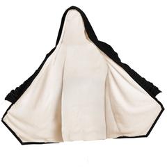 Black and White Bat Micro Mink Cloak - Black or White Fleece