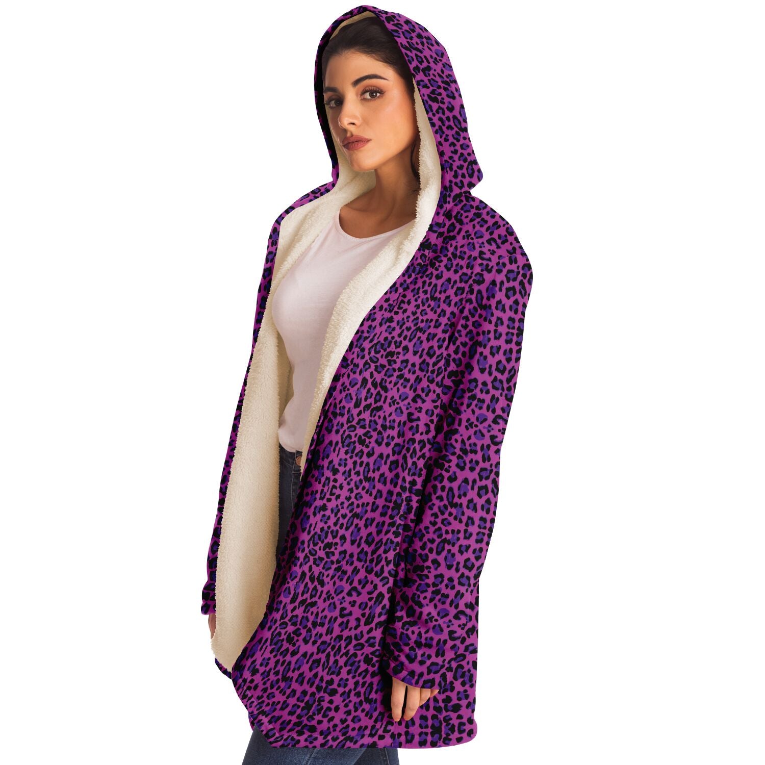Pink Leopard Microfleece Cloak - Custom Sewn