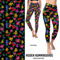 Pre Order Hidden Hummingbirds Leggings with Pockets