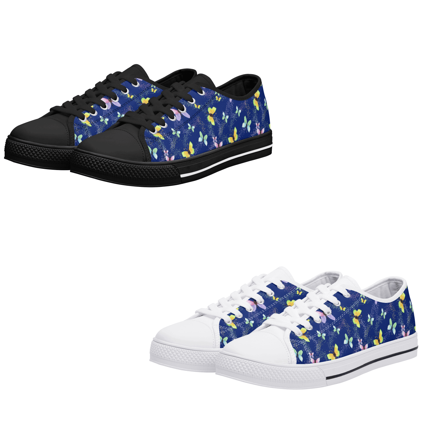 Butterflies Womens Low Top Canvas Shoes