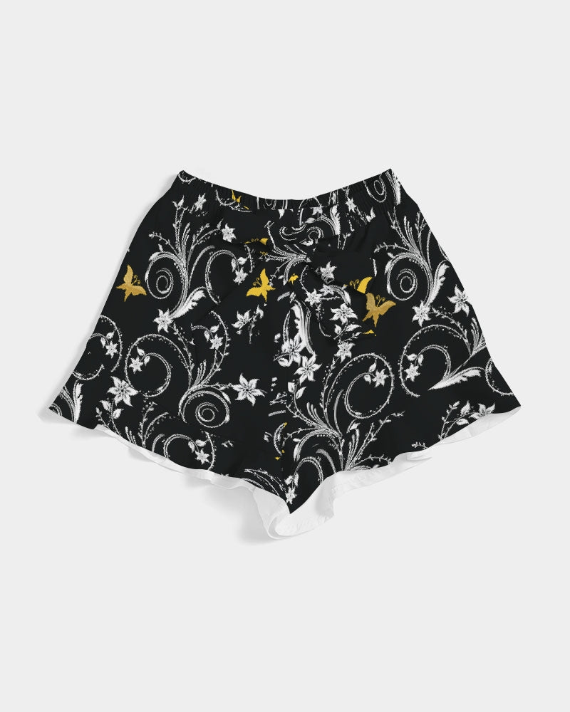 butterfly Women's All-Over Print Ruffle Shorts