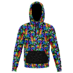 Rainbow Rose Hoodie Fleece or Legging Material