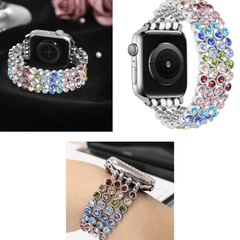 Watch Bands - Multicolor or Clear Rhinestone Strap - Apple Compatible