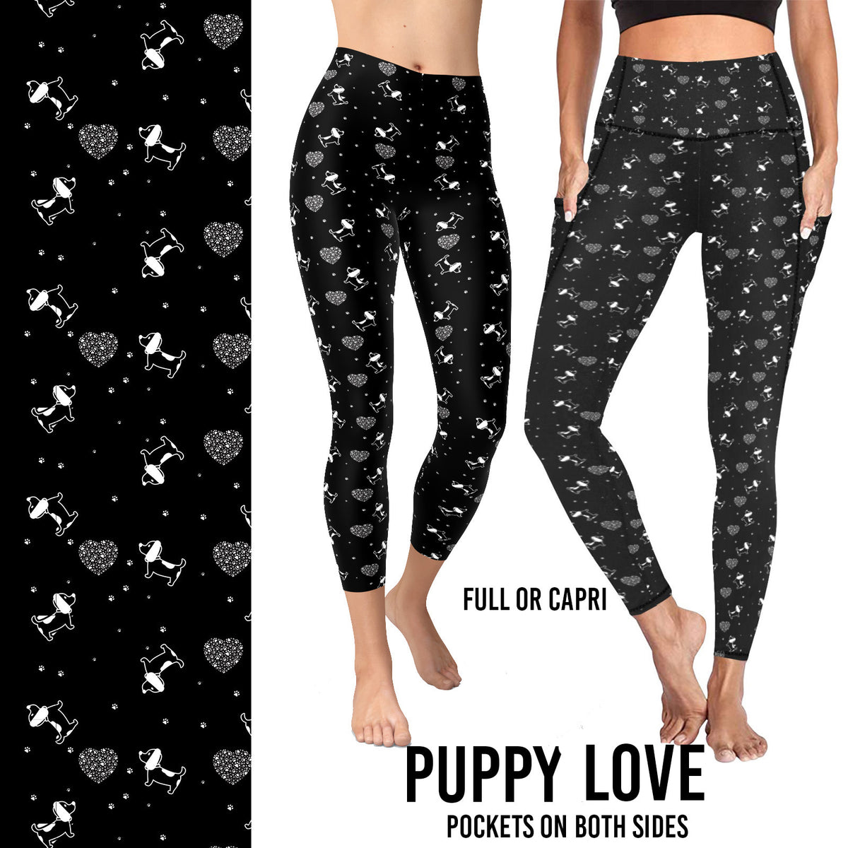 Pre Order Puppy Love Leggings with Pockets Full or Capri
