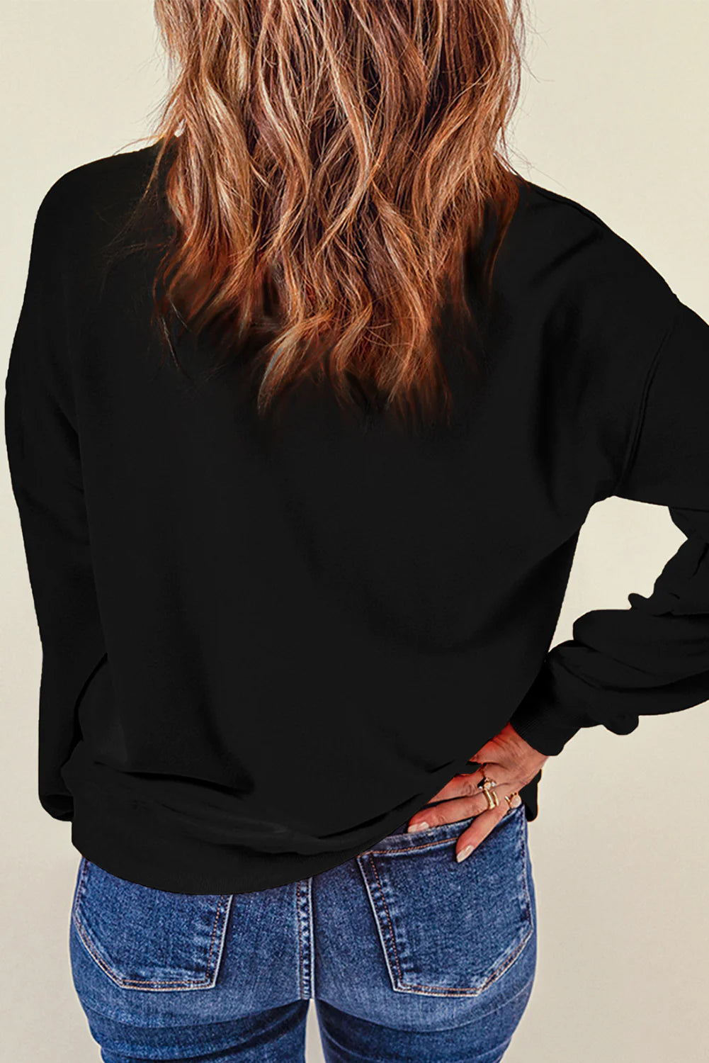 Sequin Black Pumpkin Sweatshirt