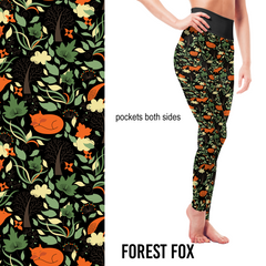 Forest Fox – Woodland Leggings with Pockets -  Pre-Order