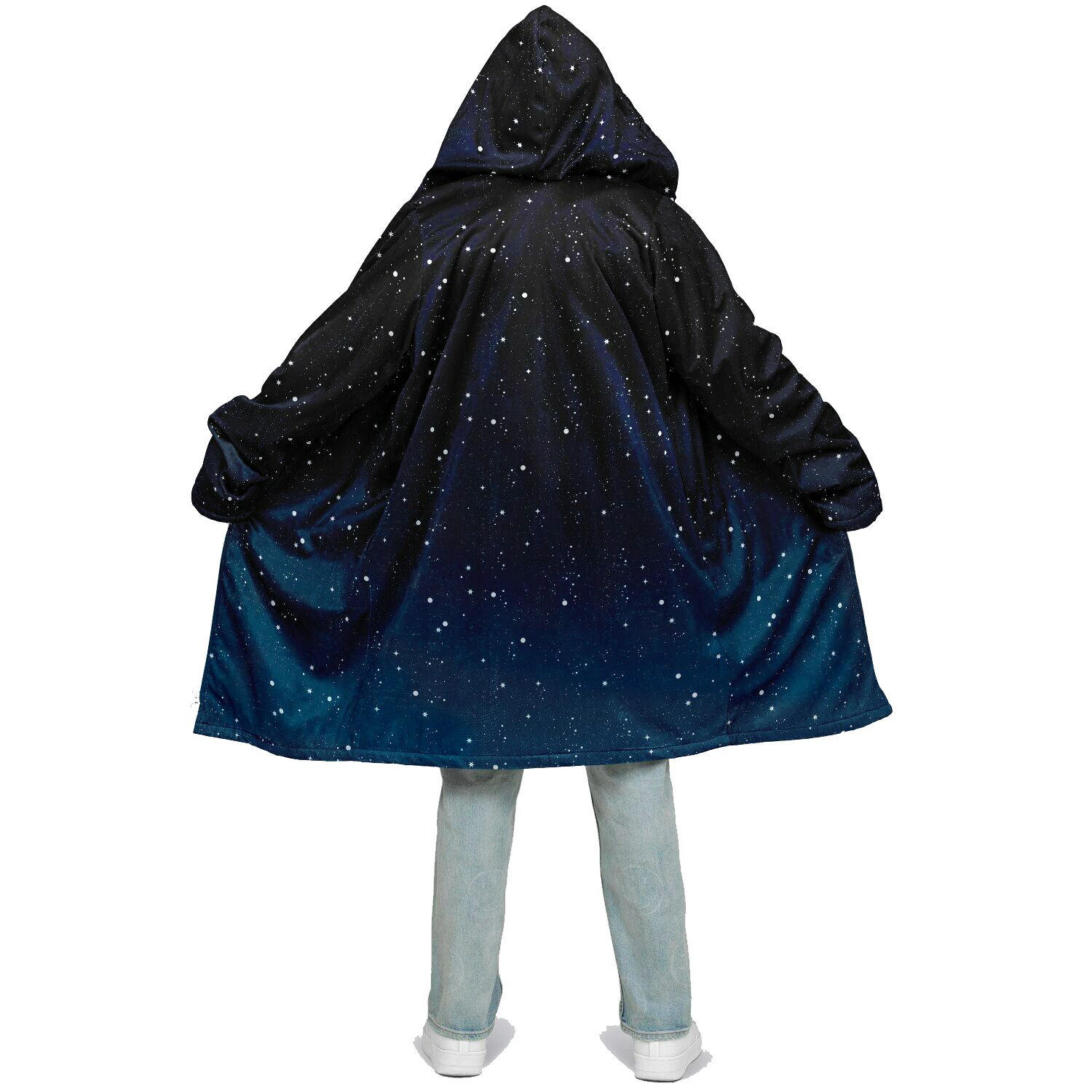 Outer Space Ombre Zipper Cloak -Black or White Lining