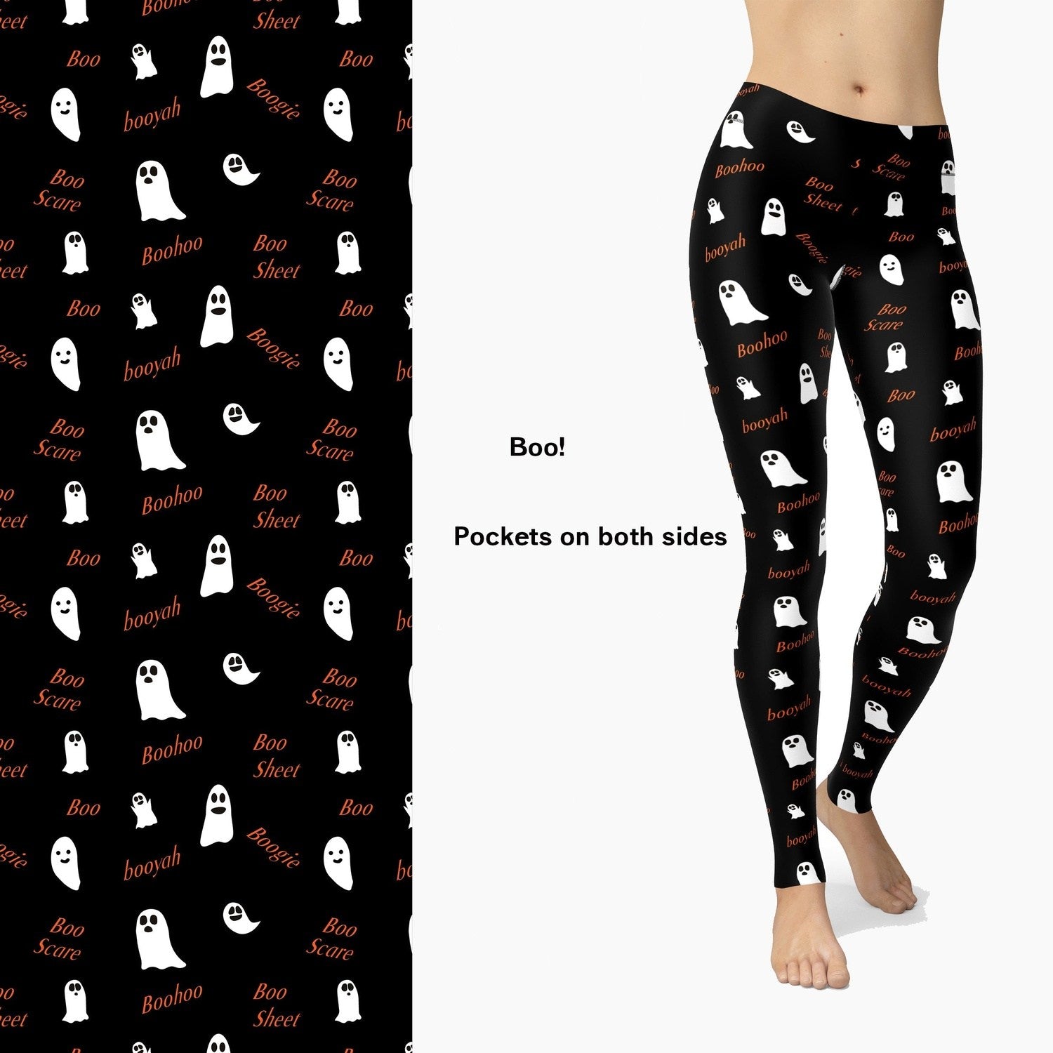 Ghosts with Attitude Full Length or Capri leggings with Pockets