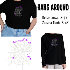 Glow in the Dark Spiderweb Hanging Around T-shirt or Tunic