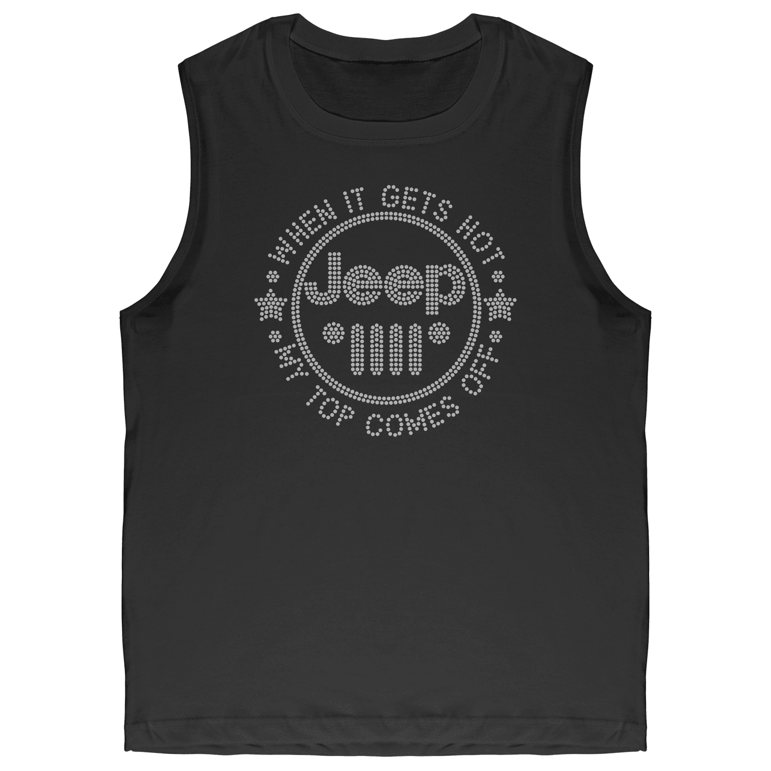 Topless Rhinestone Offroad Grill Tee Shirt Crew Neck, V Neck, Tank Top