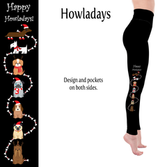 Howladays Dog Christmas Handmade Leggings with Pockets