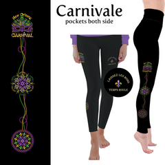 Carnivale  Mardi Gras Handmade Leggings with Pockets