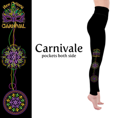 Carnivale  Marti Gras Handmade Leggings with Pockets