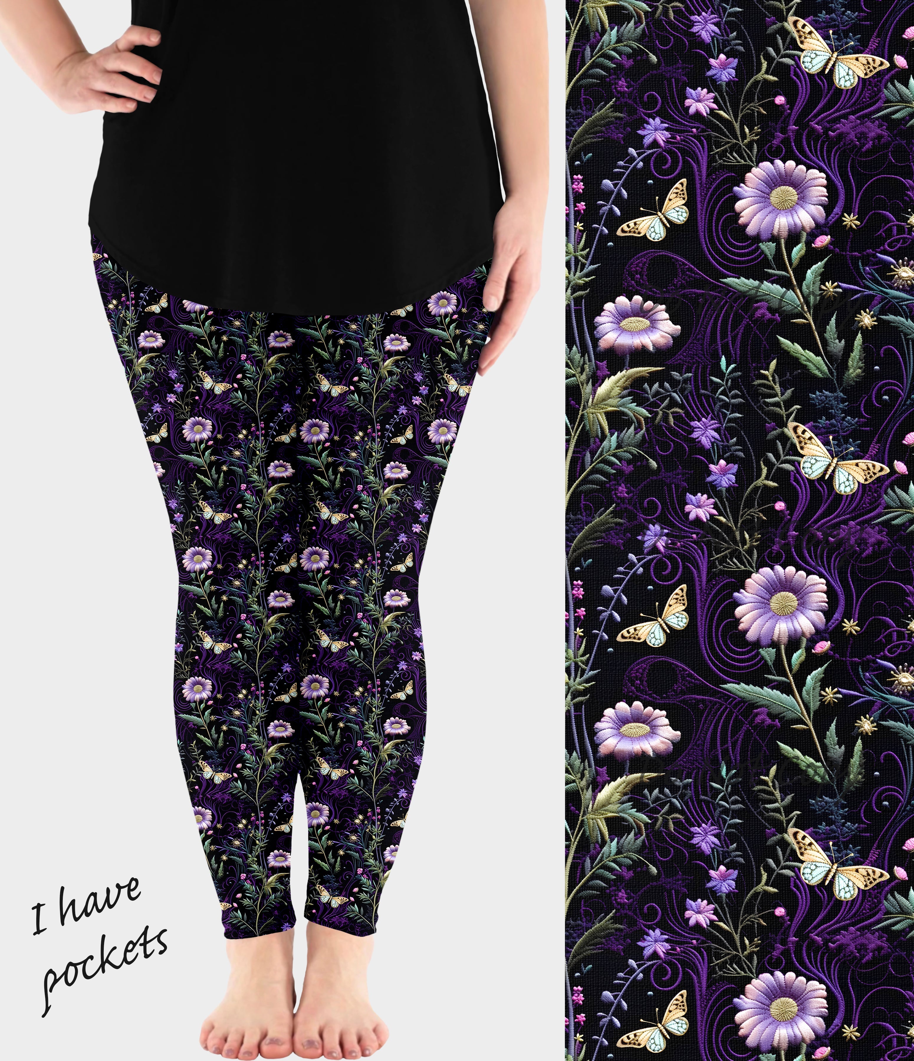 Dark Garden Leggings with Pockets