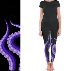 Midnight Sucker Purple Tentacle Leggings with Pockets