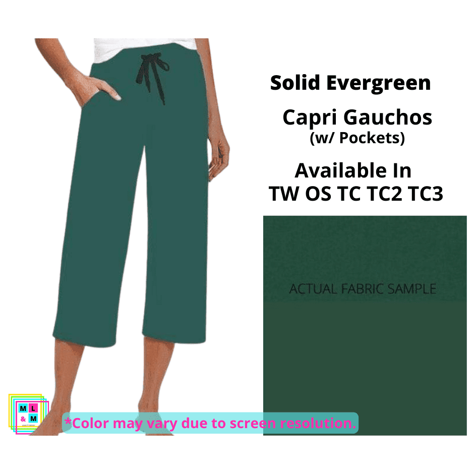 Solid Evergreen Capri Lounge Pants