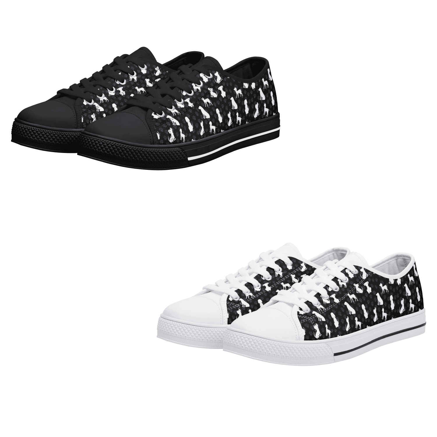 Puppy Love Womens Low Top Canvas Shoes