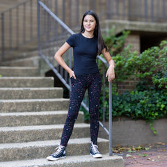 Rainbow Constellations Glow-in-the-Dark Kids Leggings with Pockets