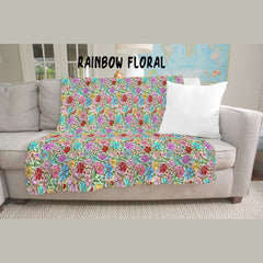 RAINBOW FLORAL- GIANT SHAREABLE THROW BLANKET