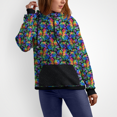 Rainbow Rose Hoodie Fleece or Legging Material