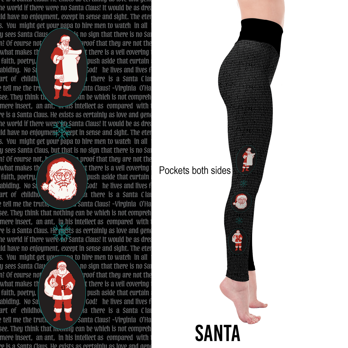Santa is Real Leggings with Pockets