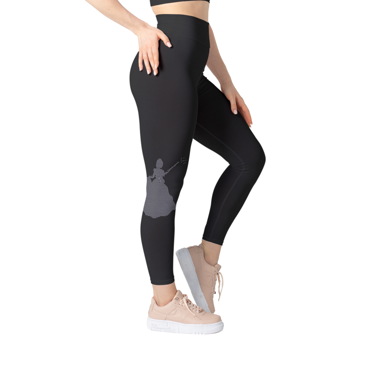 Personalized Princess Rhinestone Leggings with Pockets