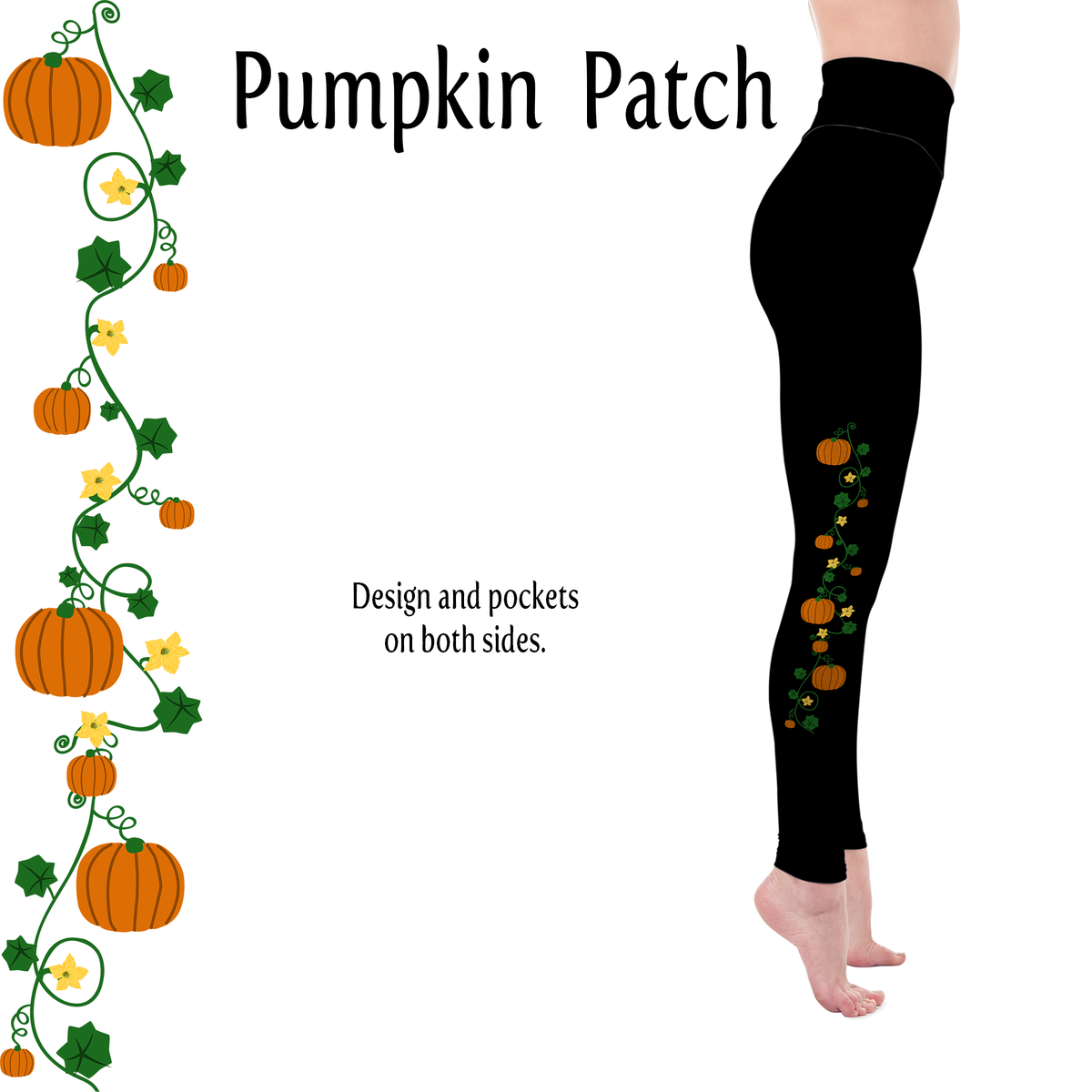 Pumpkin Patch Handmade Leggings with Pockets