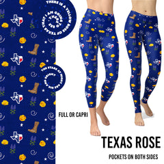 Pre Order Texas Rose Leggings with Pockets Full or Capri