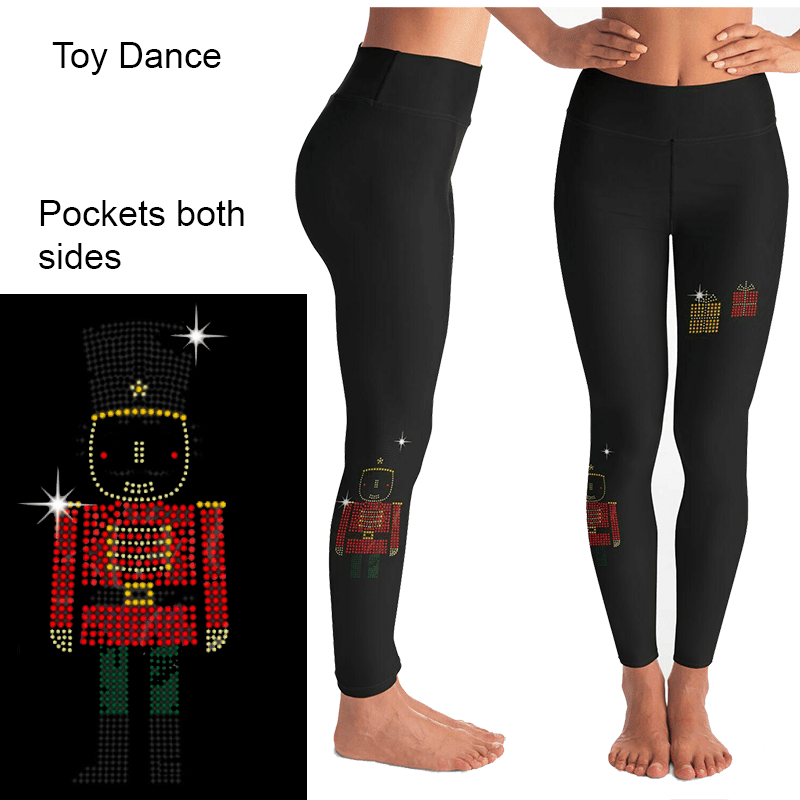Handmade Rhinestone Toy Soldier Nutcracker Dance Full Length with Pockets