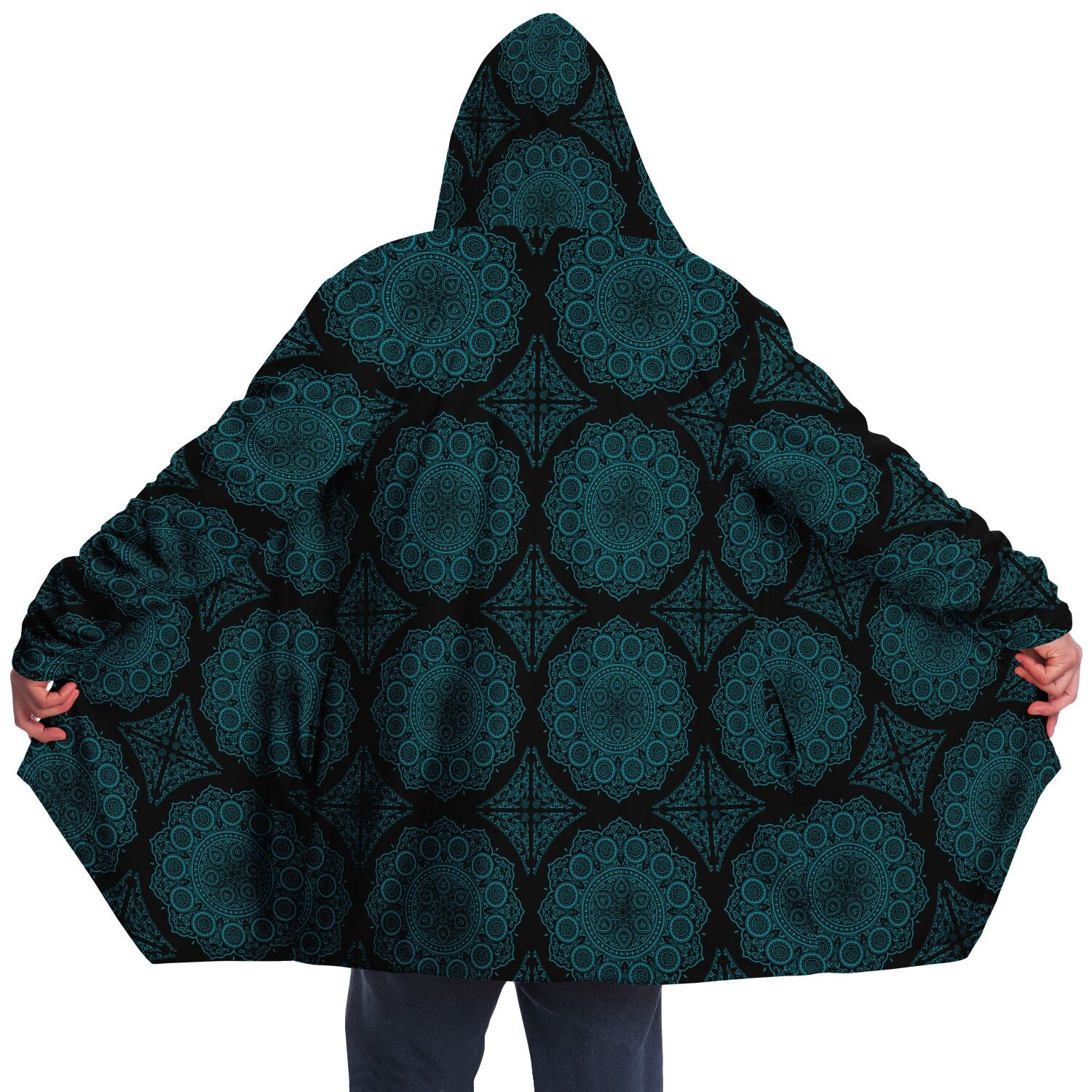 Blue Mandala Geometry Cloak - Custom