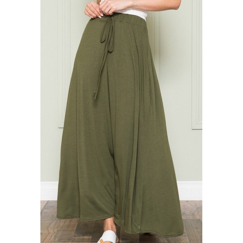 Solid Maxi Skirt with Pockets