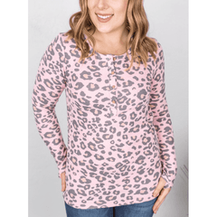 Pink Leopard Harper Long Sleeve with Thumb Holes