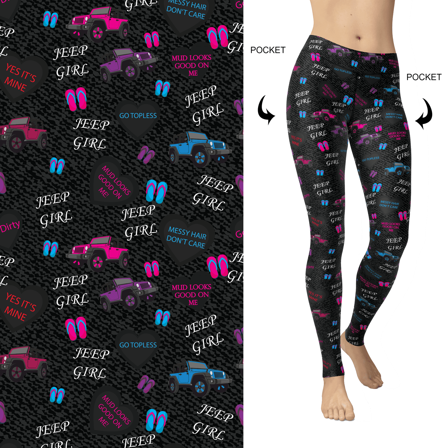 Black Jeeper Girl Leggings with Pockets