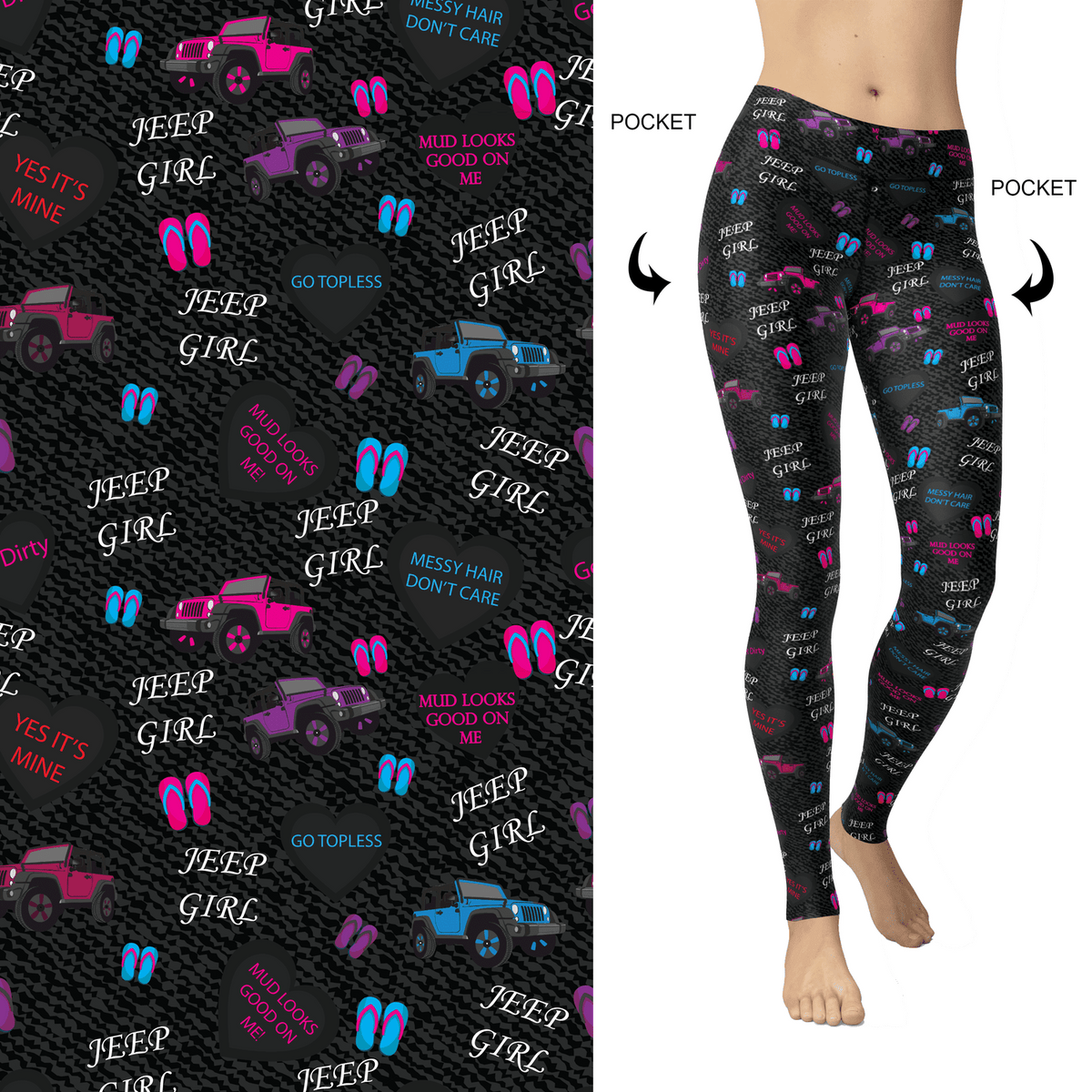 Jeeper Girl Black Leggings with Pockets