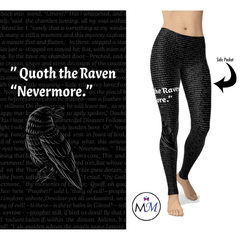 Raven Leggings Poe Leggings with Pockets Halloween Bird