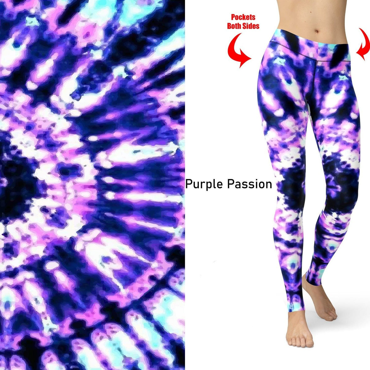 Purple Passion Full Length Leggings with Pockets