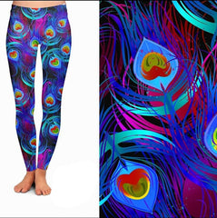 Peacock Leggings-with Leggings with Pockets Design