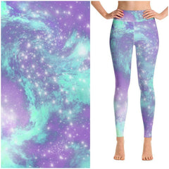 Sky Trails Blue Lilac Leggings with Pockets