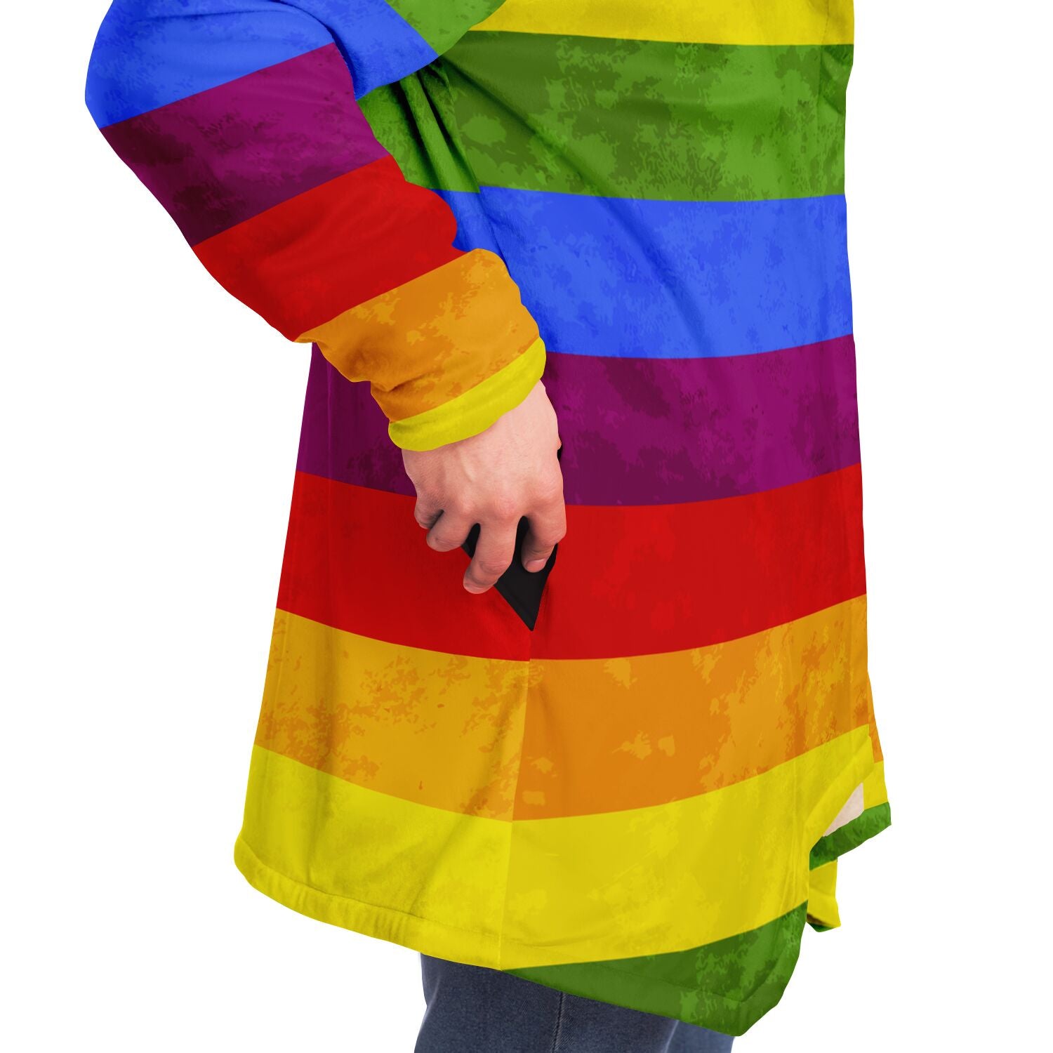 Neon Rainbow Cloak with Pockets
