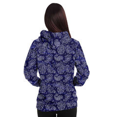 Paisley Hoodie Blue and White