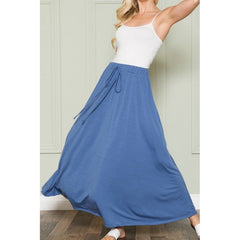 Solid Maxi Skirt with Pockets
