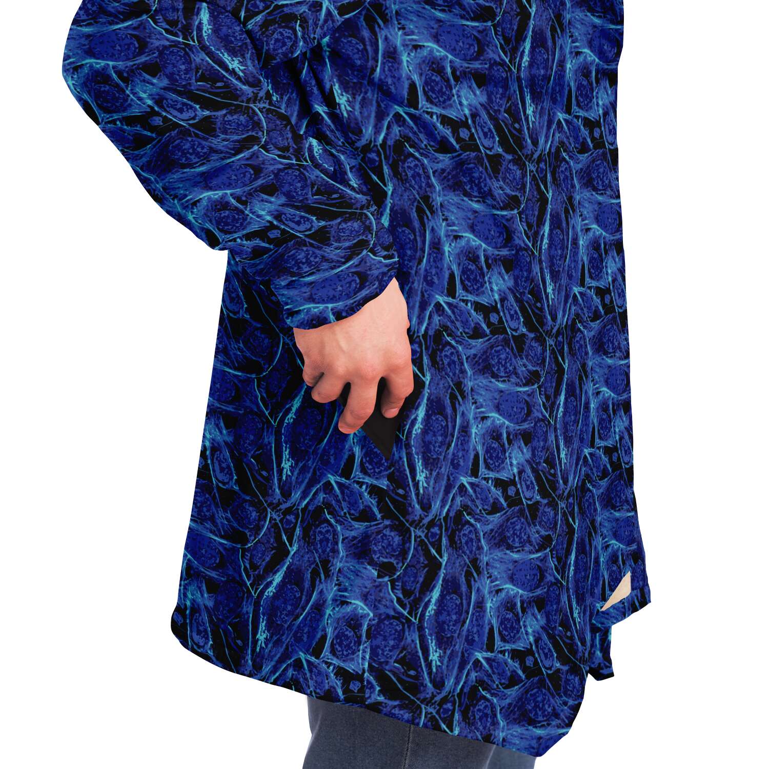 Blue Lighting Hooded Cloak with Pockets - Custom Sewn
