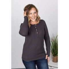 Charcoal Harper Long Sleeve with Thumb Holes
