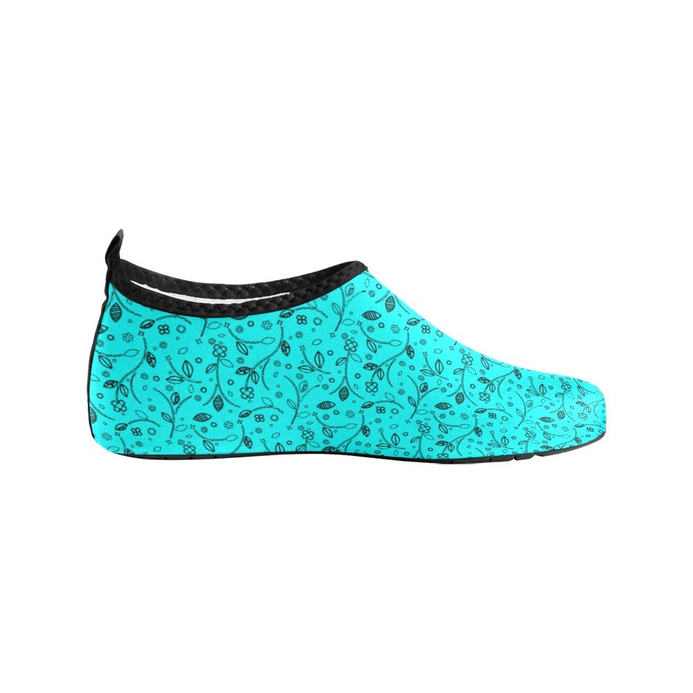 Teal Floral Women's Barefoot Aqua Shoes