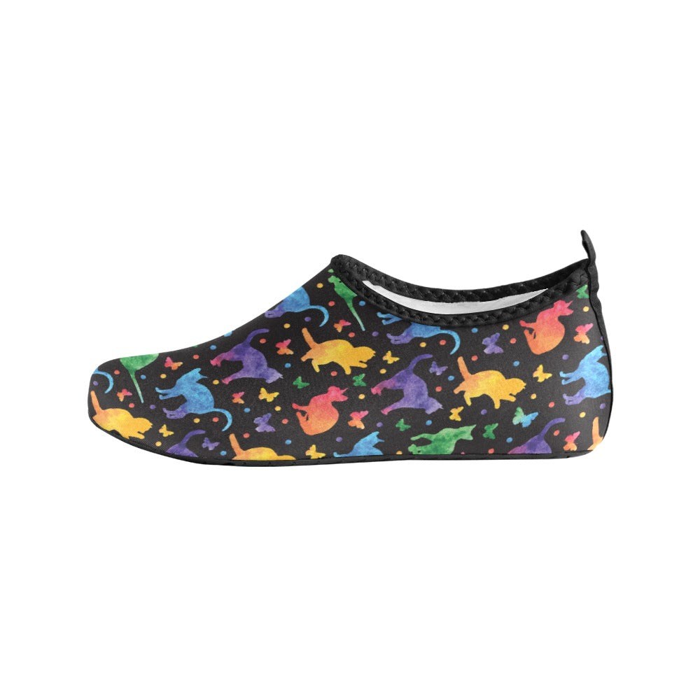 Colorful Cat Women's Barefoot Aqua Shoes