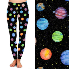 Colorful Planets Full Length Leggings