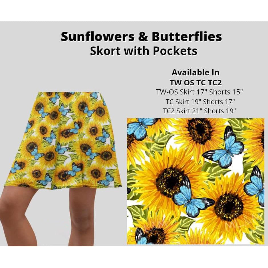 Sunflowers & Butterflies Skort