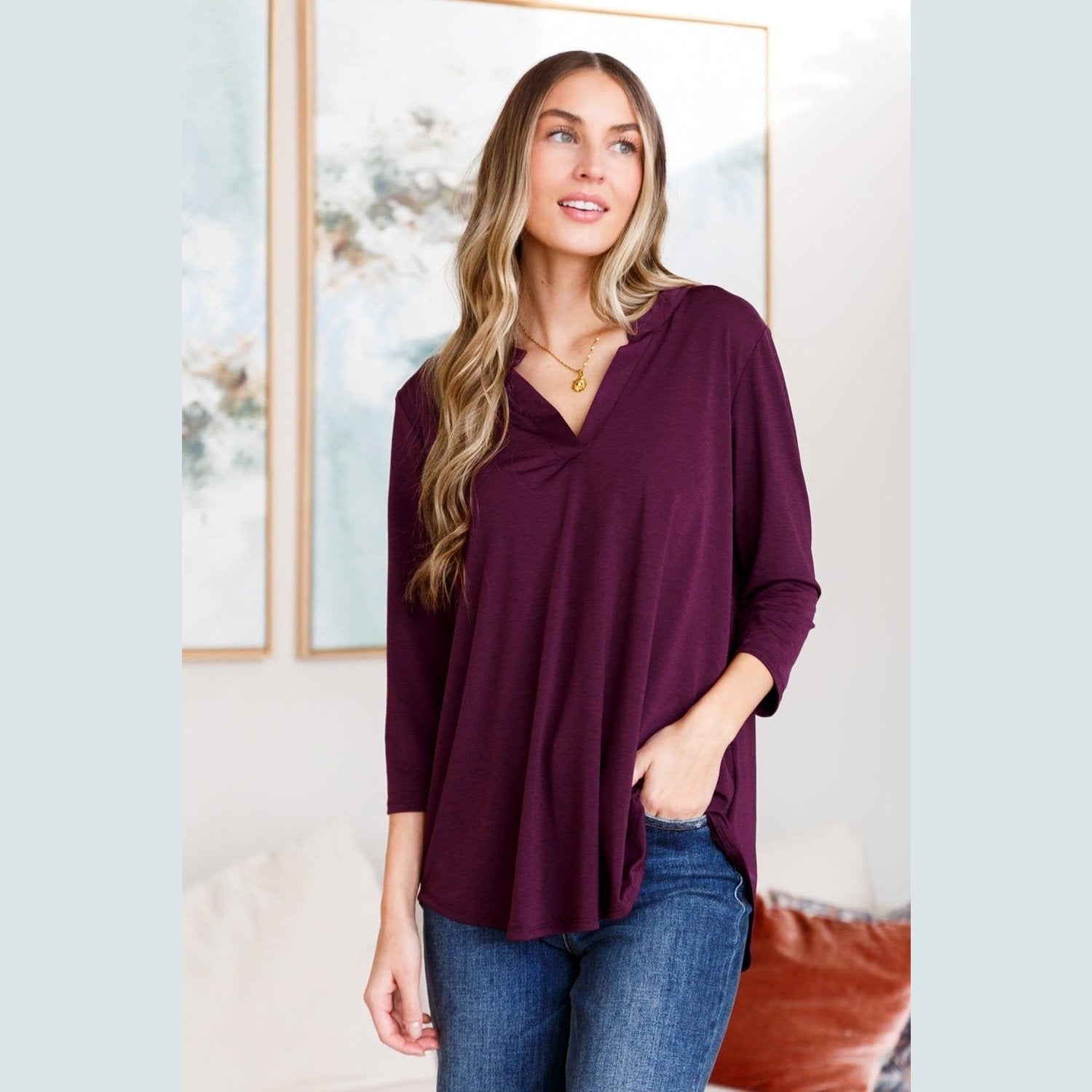 So Outstanding Top in Dark Magenta