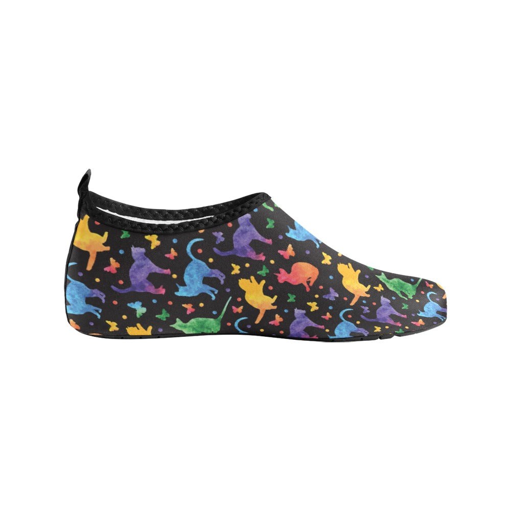 Colorful Cat Women's Barefoot Aqua Shoes
